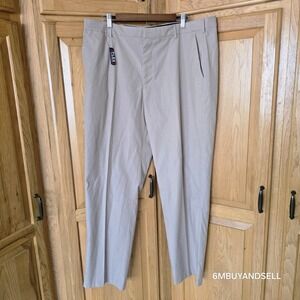 Van Heusen Flex Straight Fit Pants Mens 40x32 Tan Khaki Flat Front 505M124250